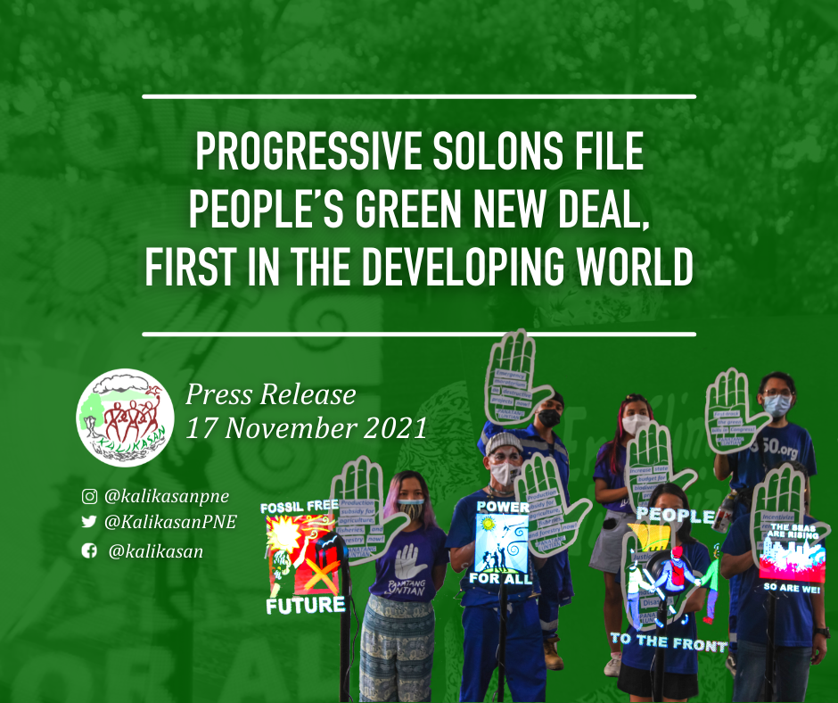 PRESS RELEASE: Progressive Solons File People’s Green New Deal, First in the Developing World