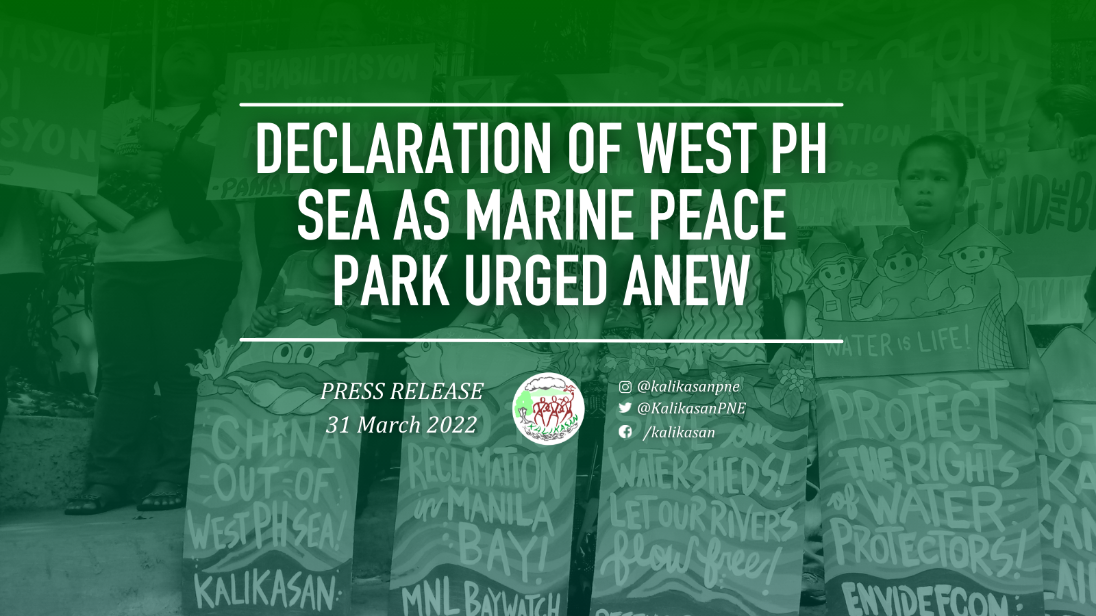 Declaration of West PH Sea as Marine Peace Park Urged Anew