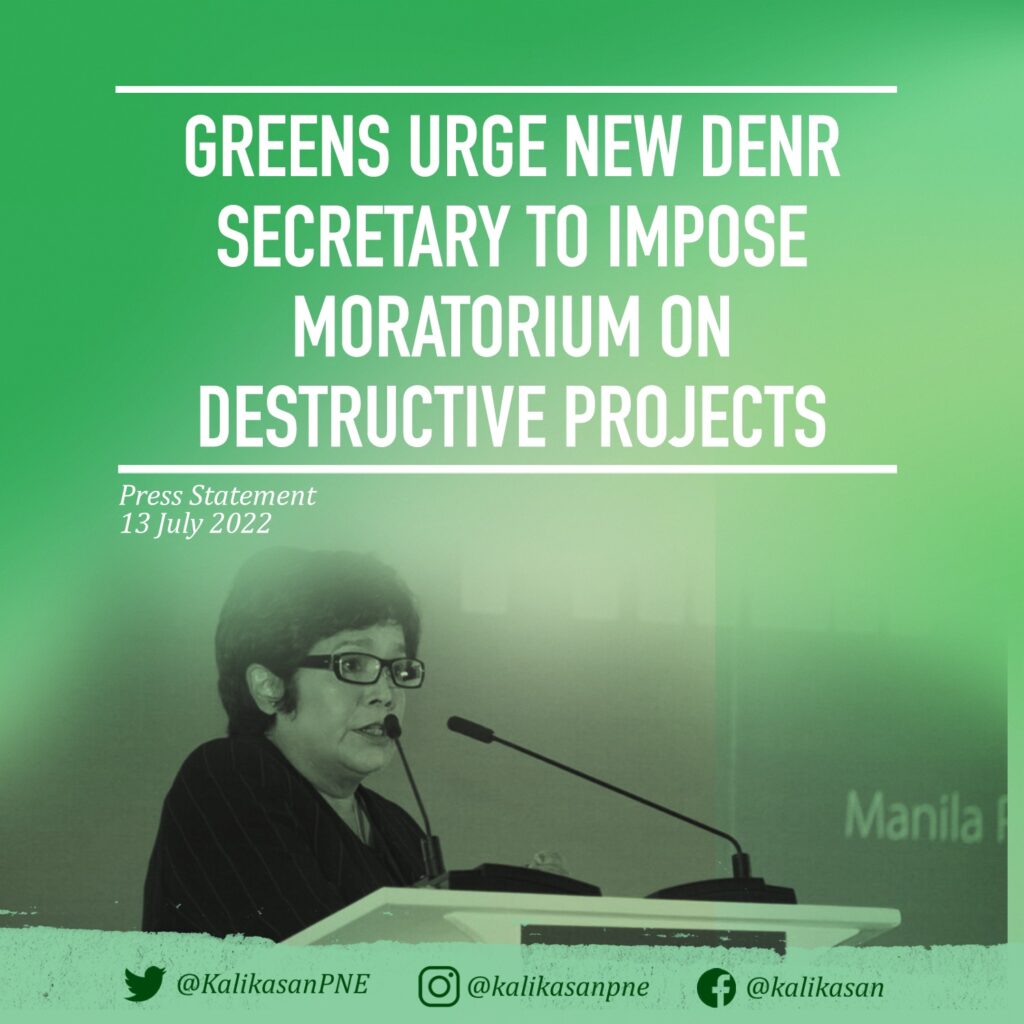 Greens urge new DENR secretary to impose moratorium on destructive projects