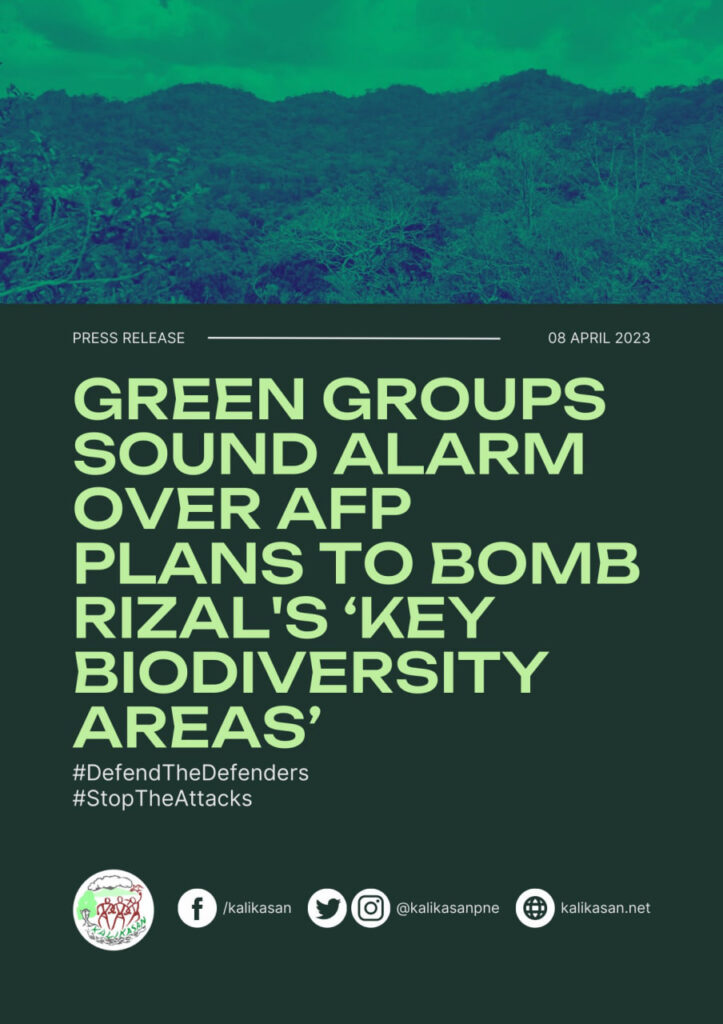 Green groups sound alarm over AFP plans to bomb Rizal’s ‘key biodiversity sites’