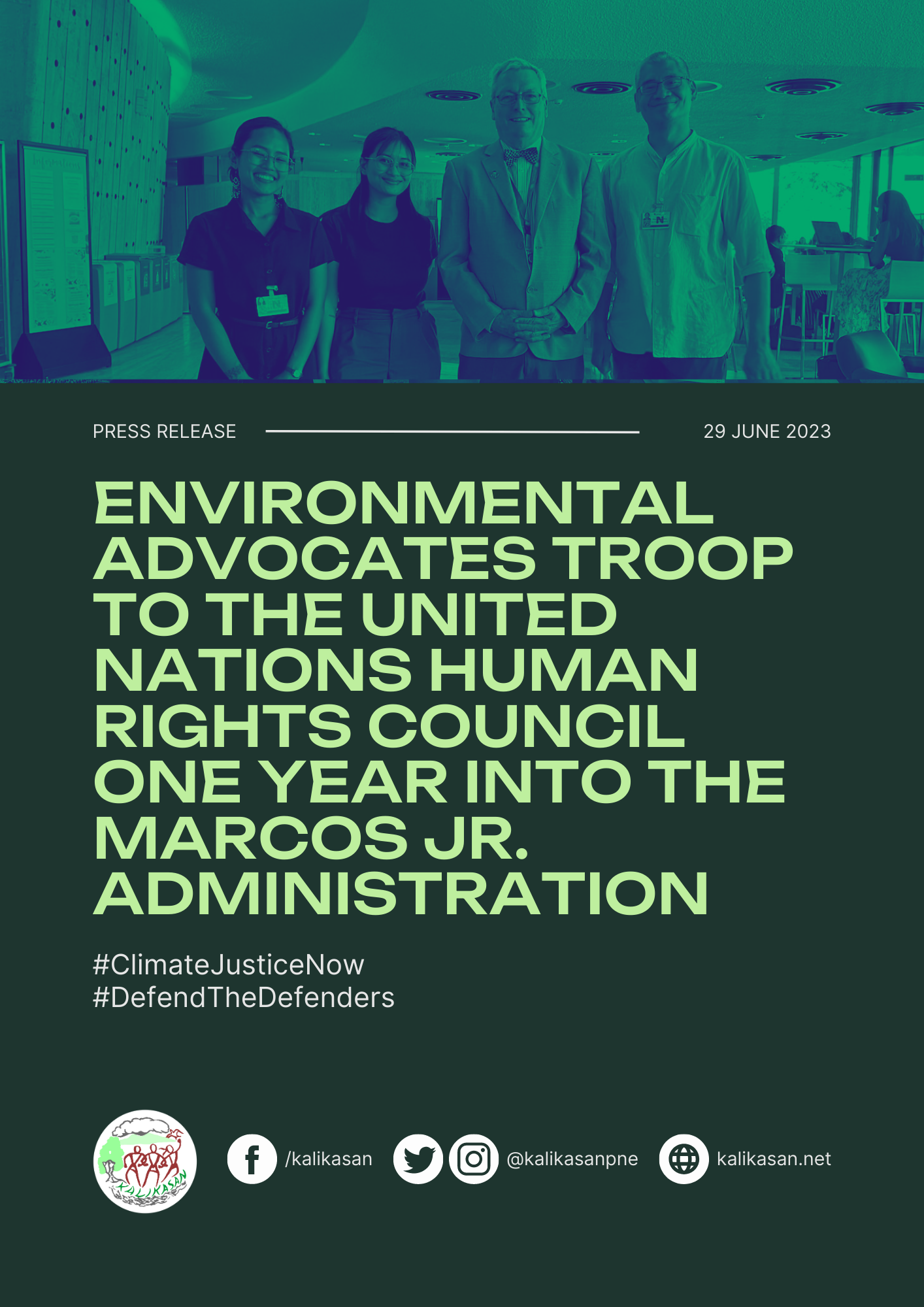 Environmental advocates troop to the United Nations Human Rights Council one year into the Marcos Jr. administration