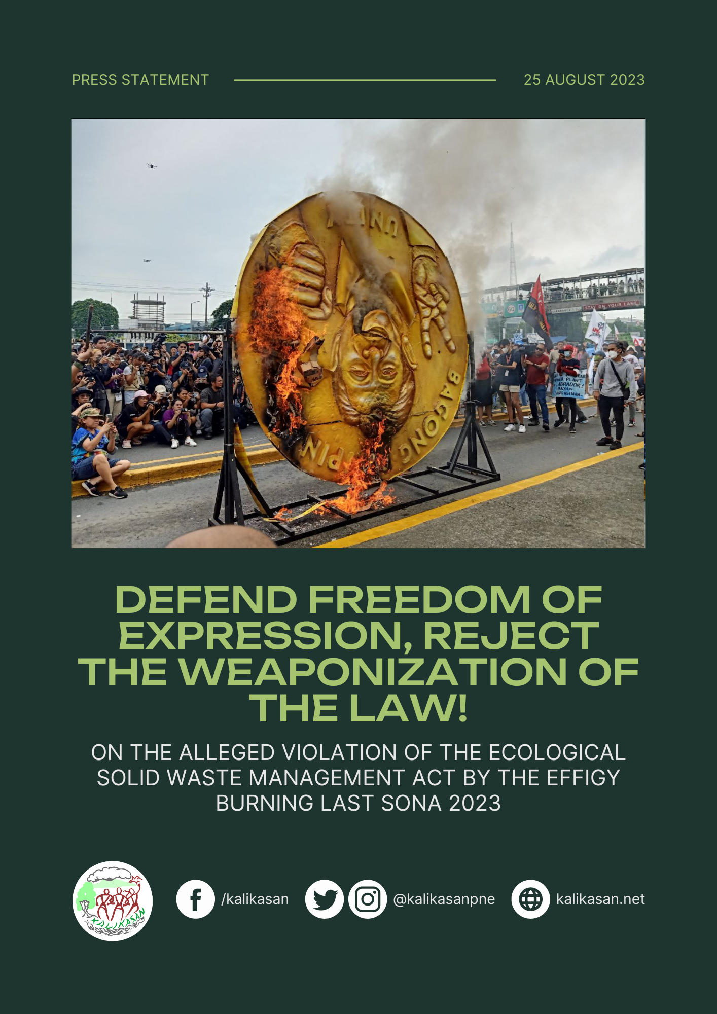 Defend Freedom of Expression, Reject the Weaponization of the Law!