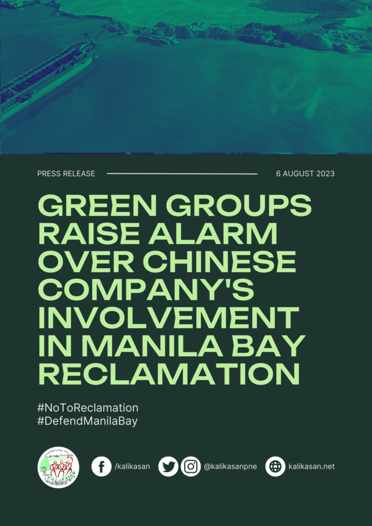Green groups raise alarm over Chinese company’s involvement in Manila Bay reclamation