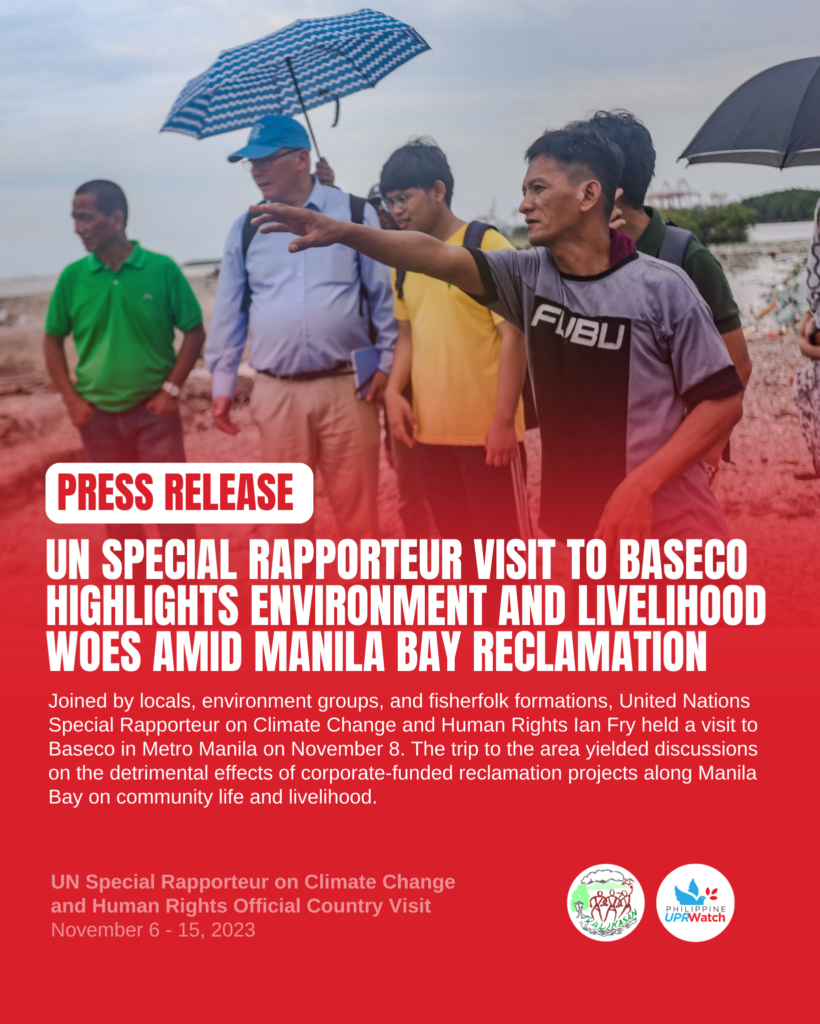 UN Special Rapporteur visit to Baseco highlights environment and livelihood woes amid Manila Bay reclamation