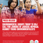 Environmental groups troop to DOJ call for junking of  judicial reprisal against young environmentalists
