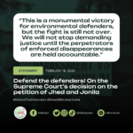 Defend the defenders! On the Supreme Court’s recent decision on the petition of environmental defenders Jhed and Jonila